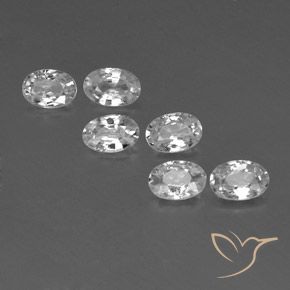 3.90ctw Naturel Blanc Zircon, ovale, VVS-VS