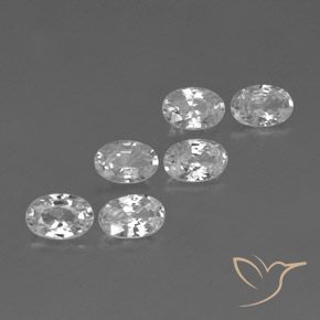 4.18ctw Naturel Blanc Zircon, ovale, VVS-VS