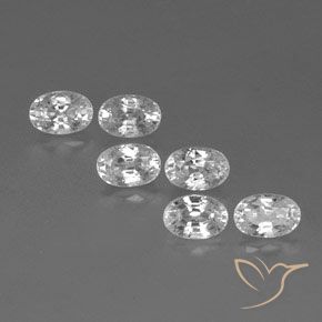 5.14ctw Naturel Blanc Zircon, ovale, VVS-VS