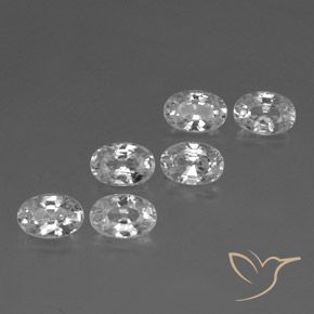 4.77ctw Naturel Blanc Zircon, ovale, VVS-VS