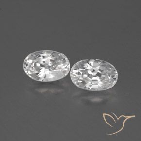1.63ctw Naturel Blanc Zircon, ovale, VVS