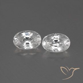 1.64ctw Naturel Blanc Zircon, ovale, VVS-VS