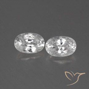 1.65ctw Naturel Blanc Zircon, ovale, VVS