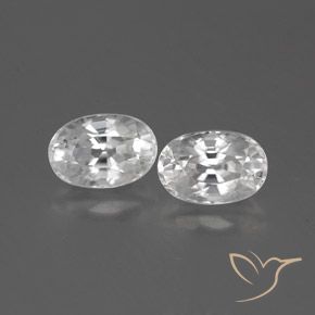 1.82ctw Naturel Blanc Zircon, ovale, VVS