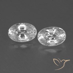 1.67ctw Naturel Blanc Zircon, ovale, VVS