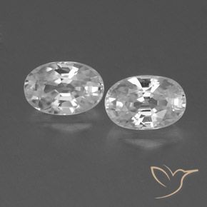 1.69ctw Naturel Blanc Zircon, ovale, VVS-VS