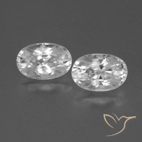 1.69ctw Naturel Blanc Zircon, ovale, VVS