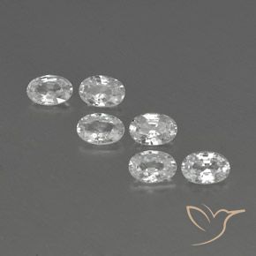 4.12ctw Naturel Blanc Zircon, ovale, VVS-VS