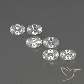 4.97ctw Naturel Blanc Zircon, ovale, VVS-VS
