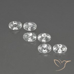 5.09ctw Naturel Blanc Zircon, ovale, VVS-VS