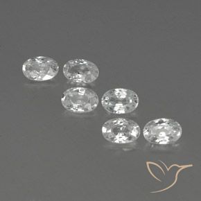 4.34ctw Naturel Blanc Zircon, ovale, VVS-VS