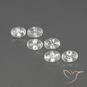 5.12ctw Naturel Blanc Zircon, ovale, VVS-VS