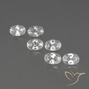 4.98ctw Naturel Blanc Zircon, ovale, VVS-VS