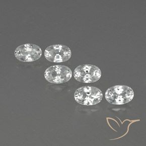 5.12ctw Naturel Blanc Zircon, ovale, VVS-VS