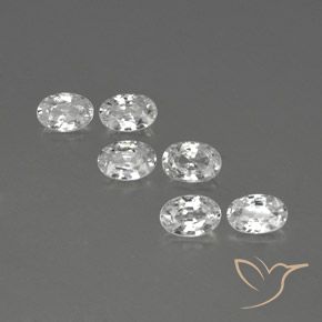 4.17ctw Naturel Blanc Zircon, ovale, VVS-VS