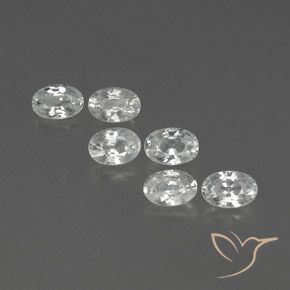 4.66ctw Naturel Blanc Zircon, ovale, VVS-VS