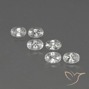 4.72ctw Naturel Blanc Zircon, ovale, VVS-VS