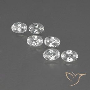 5.05ctw Naturel Blanc Zircon, ovale, VVS-VS
