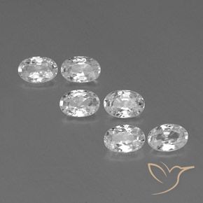 4.08ctw Naturel Blanc Zircon, ovale, VVS-VS