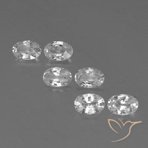 4.37ctw Naturel Blanc Zircon, ovale, VVS-VS