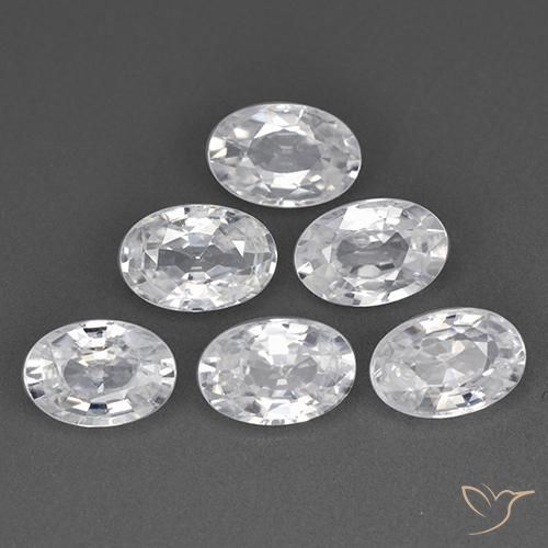 4.08ctw Naturel Blanc Zircon, ovale, VVS-VS
