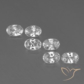 4.71ctw Naturel Blanc Zircon, ovale, VVS-VS