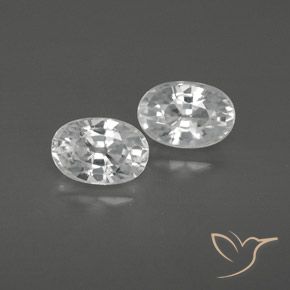1.69ctw Naturel Blanc Zircon, ovale, VVS