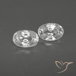1.64ctw Naturel Blanc Zircon, ovale, VVS-VS