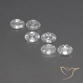 3.97ctw Naturel Blanc Zircon, ovale, VVS-VS