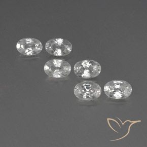 4.66ctw Naturel Blanc Zircon, ovale, VVS-VS