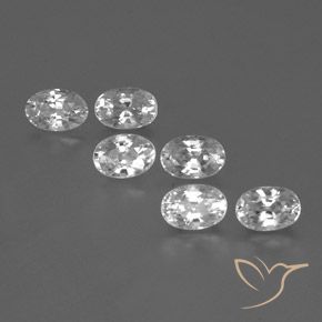 5.07ctw Naturel Blanc clair Zircon, ovale, VVS-VS