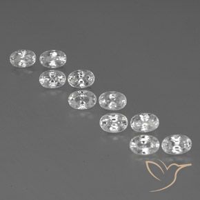 9.01ctw Naturel Blanc Zircon, ovale, VVS-VS
