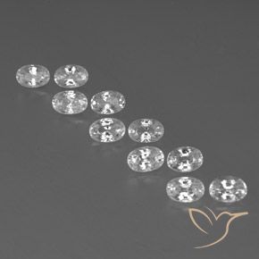 8.29ctw Naturel Blanc Zircon, ovale, VVS-VS