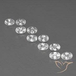 8.84ctw Naturel Blanc Zircon, ovale, VVS-VS