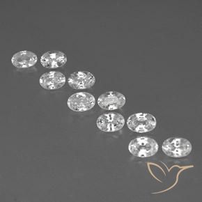 7.20ctw Naturel Blanc Zircon, ovale, VVS-VS