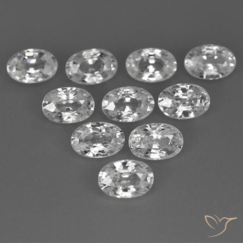 7.54ctw Naturel Blanc Zircon, ovale, VVS-VS