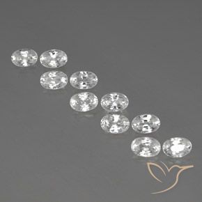 8.14ctw Naturel Blanc Zircon, ovale, VVS-VS