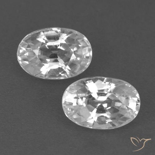 1.72ctw Naturel Blanc Zircon, ovale, VVS-VS