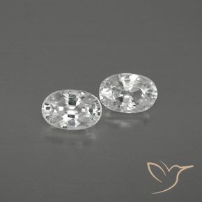 1.70ctw Naturel Blanc Zircon, ovale, VVS
