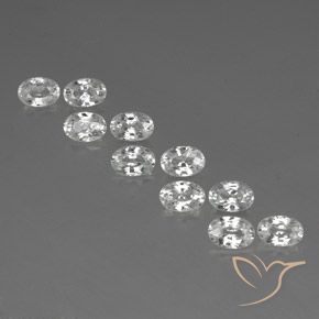 7.91ctw Naturel Blanc Zircon, ovale, VVS-VS