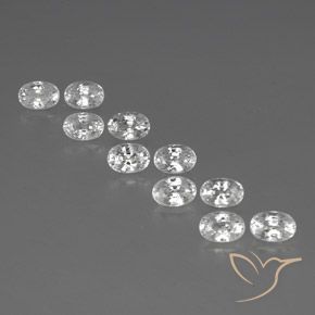 8.40ctw Naturel Blanc Zircon, ovale, VVS-VS