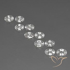 7.78ctw Naturel Blanc Zircon, ovale, VVS-VS, Photo A