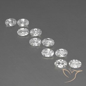 7.18ctw Naturel Blanc Zircon, ovale, VVS-VS