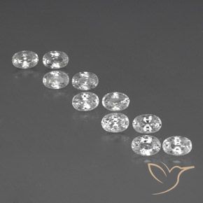 8.35ctw Naturel Blanc Zircon, ovale, VVS-VS