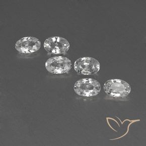 4.06ctw Naturel Blanc Zircon, ovale, VVS-VS