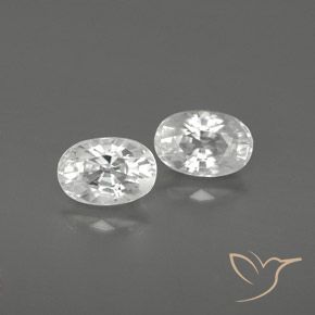 1.88ctw Naturel Blanc Zircon, ovale, VVS-VS