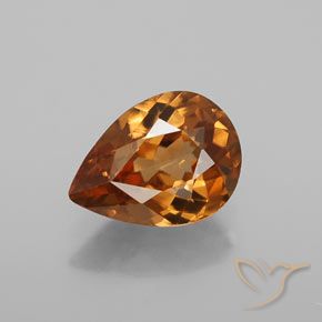 1.40ct Naturel Orange moyen-foncé Zircon, En forme de poire, VVS