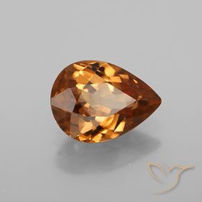 Zircon Orange moyen-foncé naturelle En forme de poire, 1.40 ct, VVS