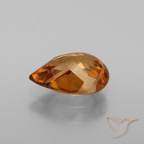 Zircon Orange moyen-foncé naturelle En forme de poire, 1.40 ct, VVS