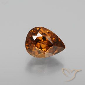 2.15ct Naturel Orange terre Zircon, En forme de poire, VVS